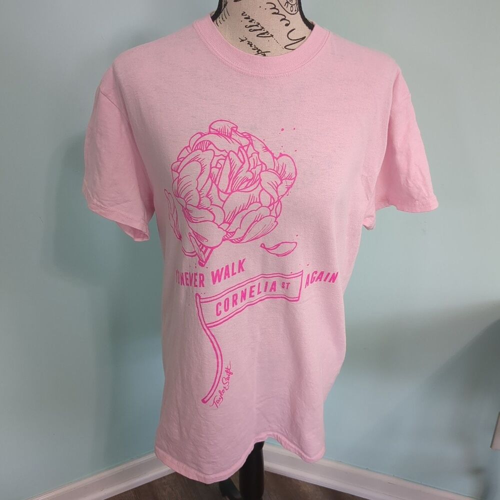 Taylor Swift I’d Never Walk Cornelia St Again Pink T-shirt medium tour Merch